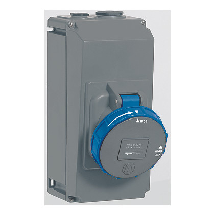 Розетка накладного монтажа в готовом корпусе Hypra - IP 66/67-55 - 3К+3 - 63 А - пластик