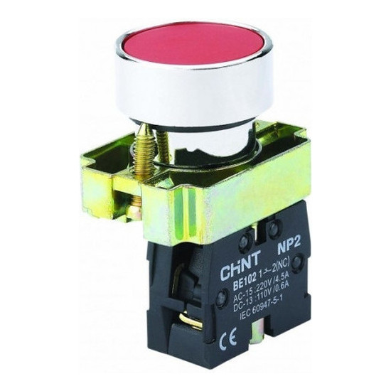 Кнопка управления NP2-BA61 без подсветки синяя 1НО IP40 (CHINT)
