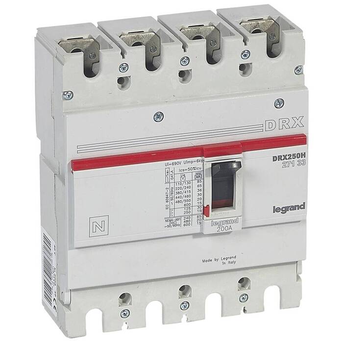 Силовой автомат Legrand DRX, 36кА, 4P, 200А, 027133