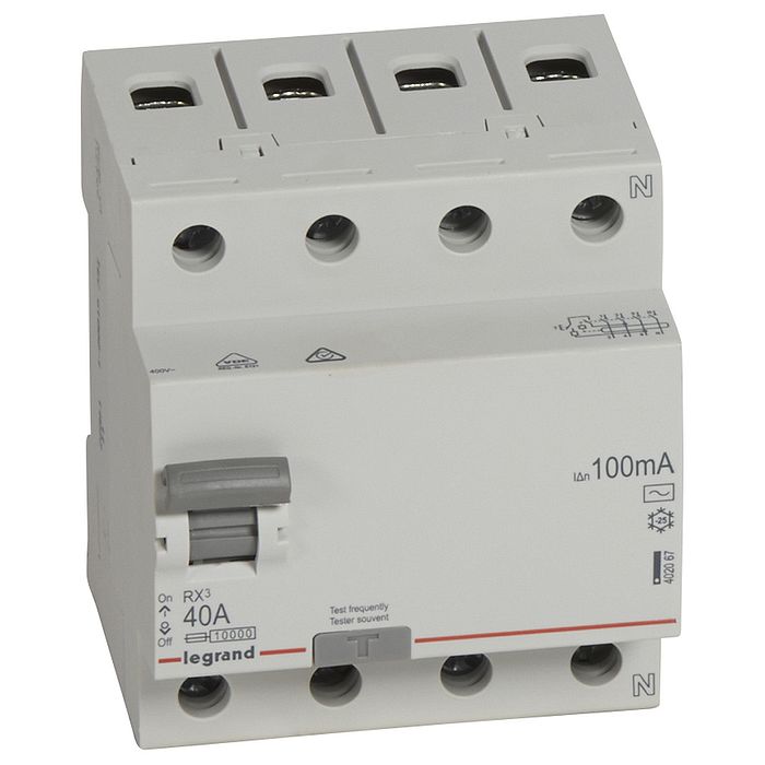 УЗО Legrand RX3 4P 40А, 100 мА ( AC ), 402067