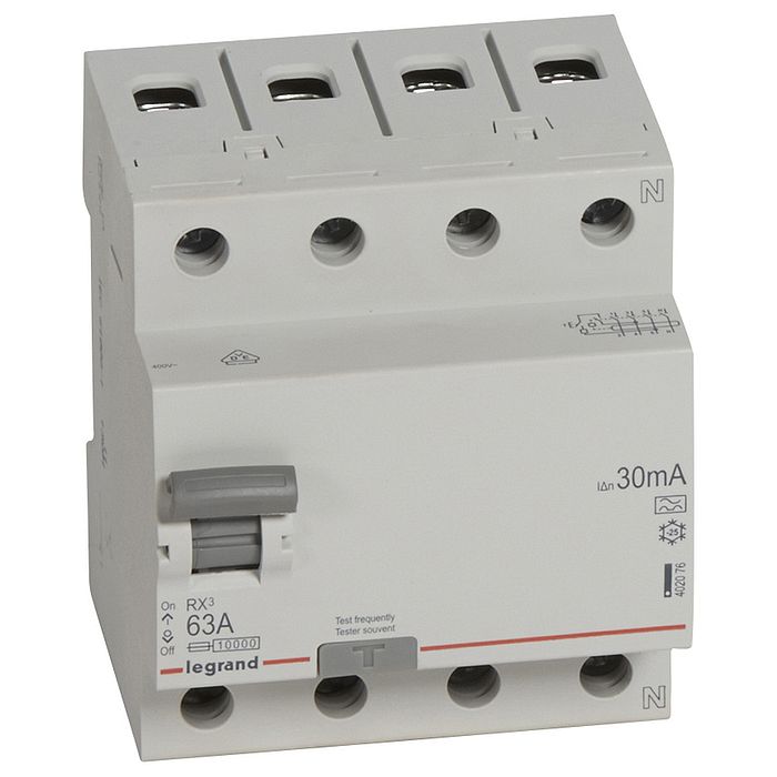 УЗО Legrand RX3 4P 63А, 30 мА ( A ), 402076