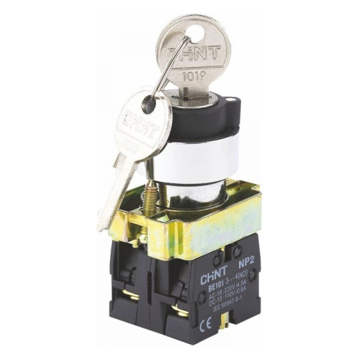 Переключатель NP2-BG25B, 3 положения с фиксацией, 1НЗ +1НО IP40 (CHINT)