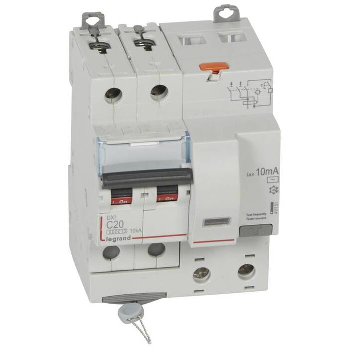Дифавтомат Legrand DX? 2P 20А (C) 6 кА, 10 мА ( AC ), 411151
