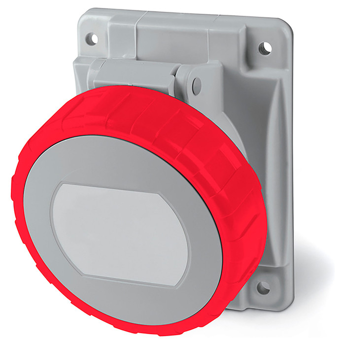 Розетка панельная с наклоном IP67 16А 3P+E 400В (упак. 10шт)