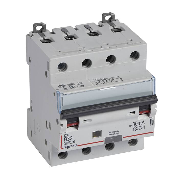 Дифавтомат Legrand DX? 4P 32А (B) 6 кА, 30 мА ( A ), 411227