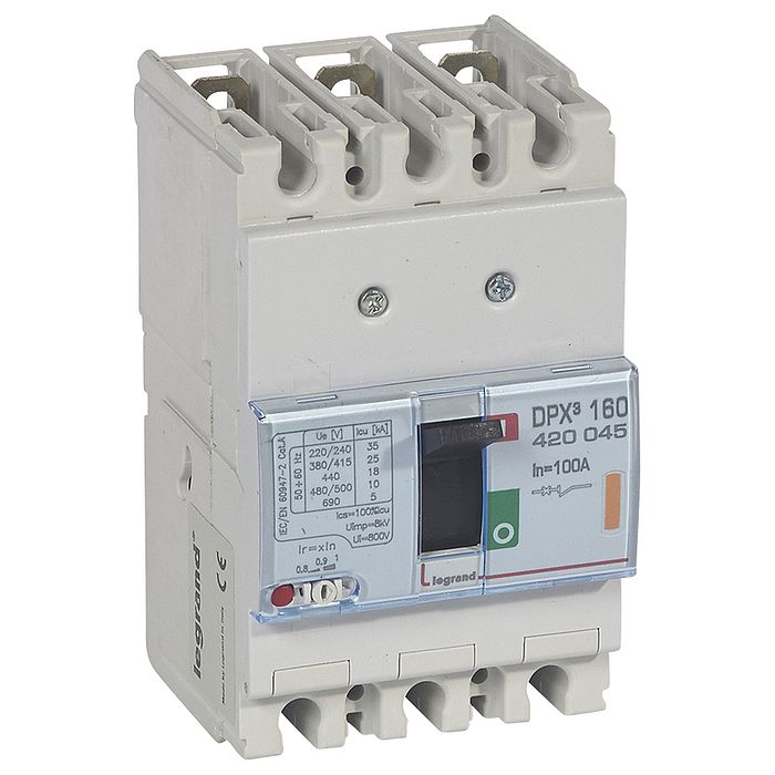 Силовой автомат Legrand DPX? 160А, термомагнитный, 25кА, 3P, 100А, 420045