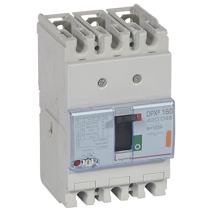Силовой автомат Legrand DPX? 160А, термомагнитный, 25кА, 3P, 120А, 420046