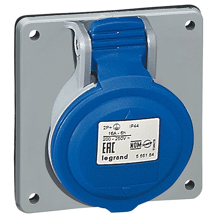Встраиваемая наклонная розетка - P17 Tempra Pro - IP 44 - 200/250 В~ - 32 A - 3К+Н+З
