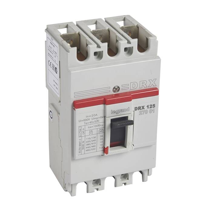 Силовой автомат Legrand DRX, 10кА, 3P, 20А, 027001