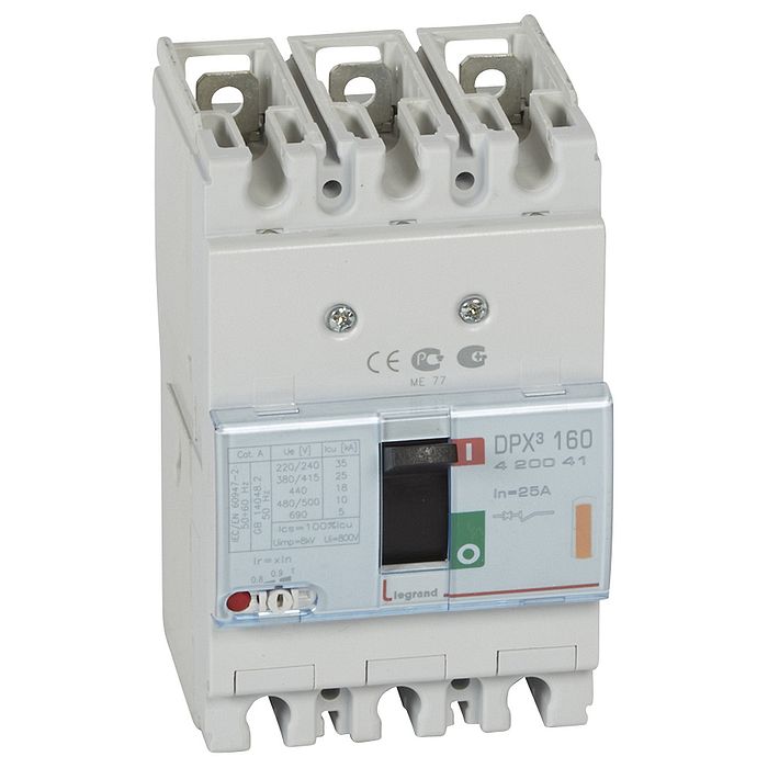 Силовой автомат Legrand DPX? 160А, термомагнитный, 25кА, 3P, 25А, 420041