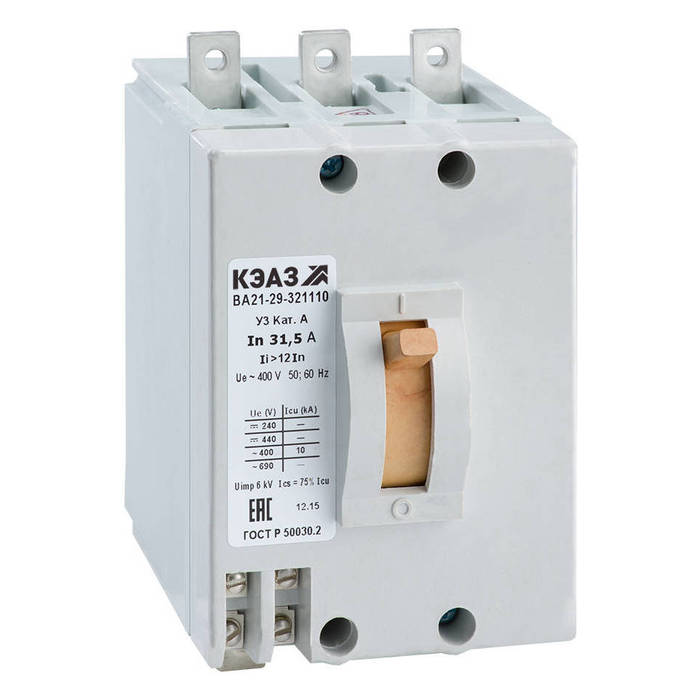 Силовой автомат КЭАЗ ВА21-29, 10кА, 3P, 40А, 280873