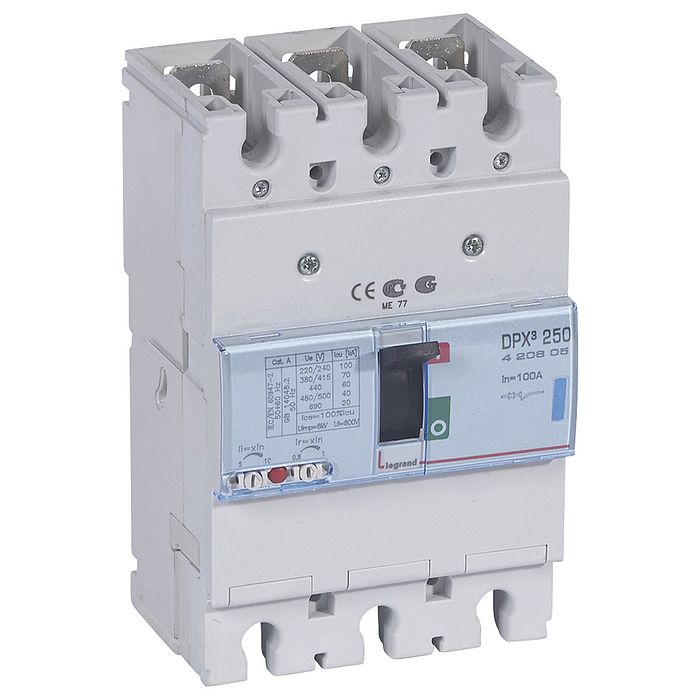 Силовой автомат Legrand DPX? 250А, термомагнитный, 70кА, 3P, 100А, 420605