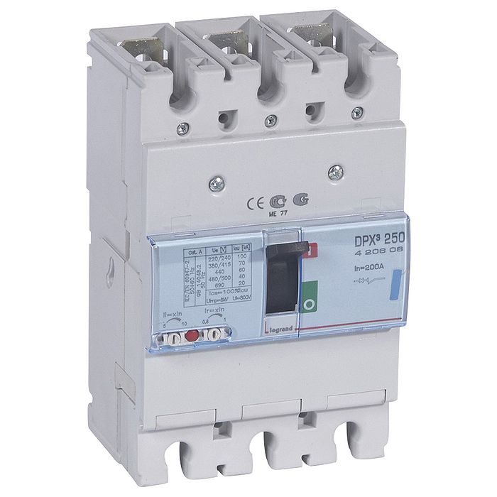 Силовой автомат Legrand DPX? 250А, термомагнитный, 70кА, 3P, 200А, 420608