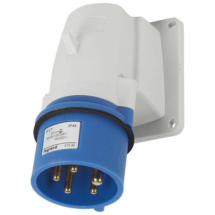 Вилка накладная - P17 Tempra Pro - IP 44 - 200/250 В~ - 16 A - 3К+Н+З