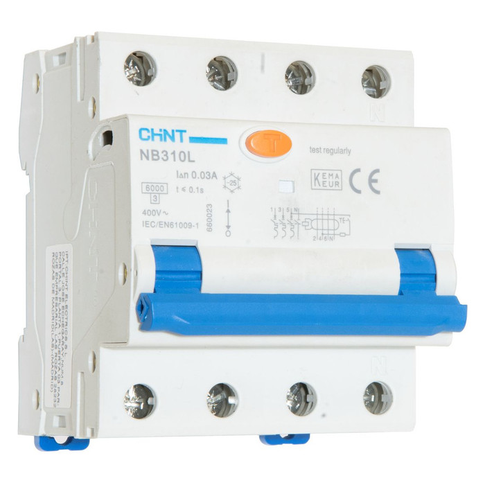 Дифавтомат Chint NB310L 3P+N 13А (B) 6 кА, 30 мА ( A ), 660035