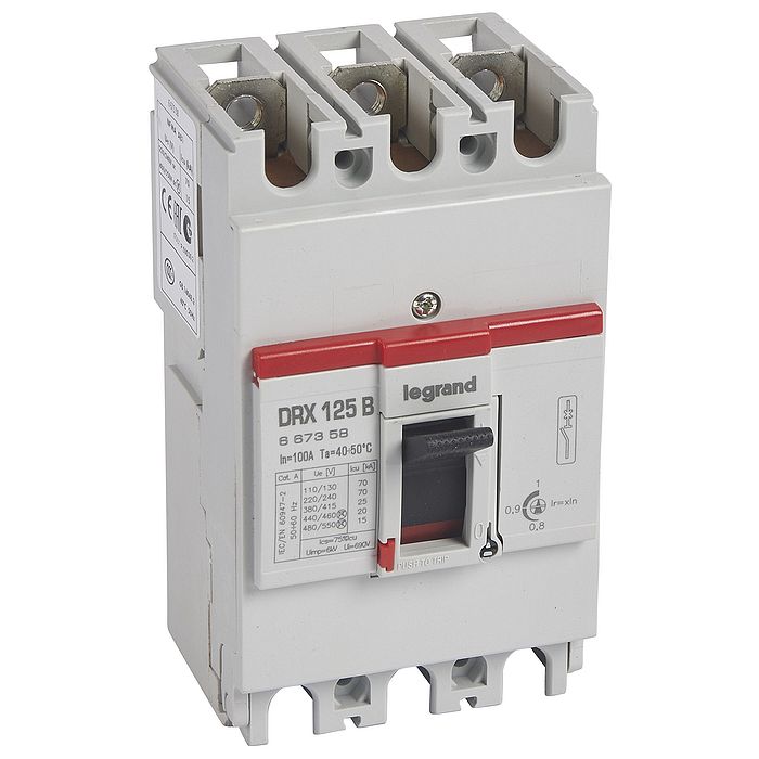 Силовой автомат Legrand DRX 125А, термомагнитный, 25кА, 3P, 100А, 667358