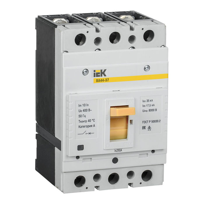 Силовой автомат IEK ВА44, 36кА, 3P, 250А, SVA4410-3-0250-35