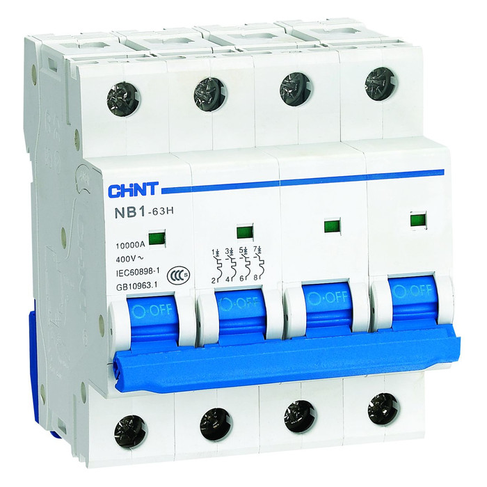 Автоматический выключатель Chint NB1-63 4P 32А (B) 10кА, 179901