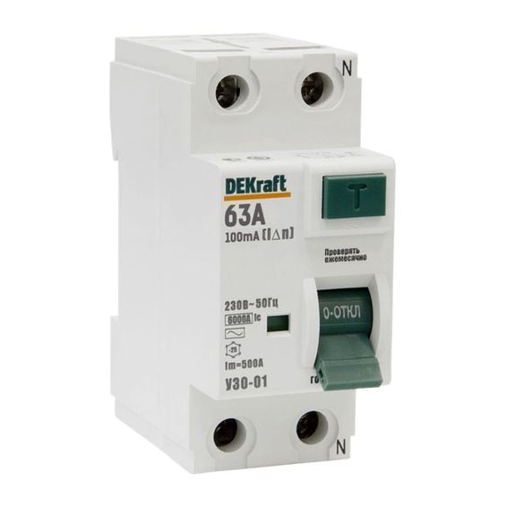 УЗО DEKraft УЗО-03 2P 63А, 300 мА ( AC ), 14071DEK
