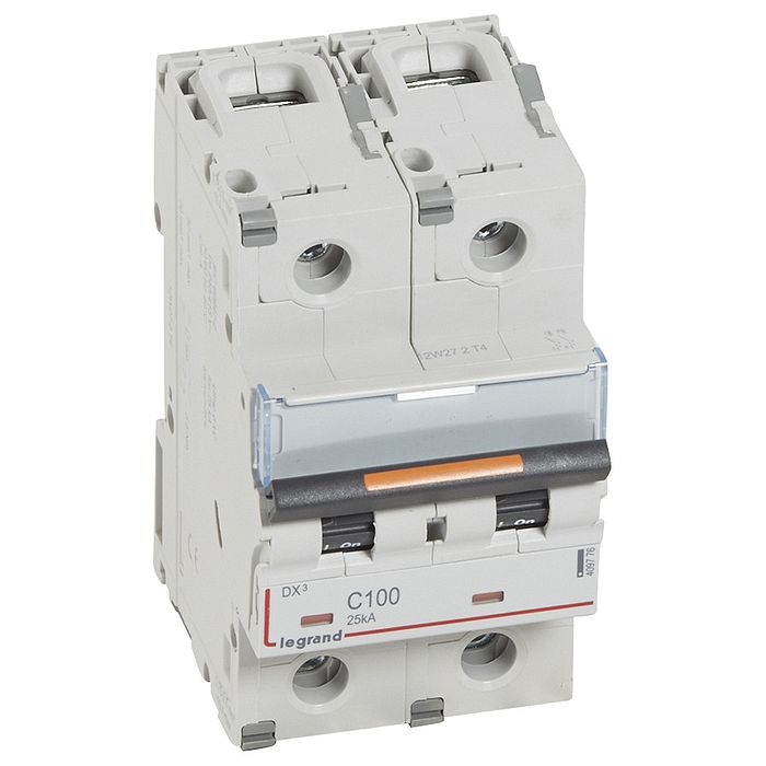 Автоматический выключатель Legrand DX? 2P 100А (C) 25кА, 409776