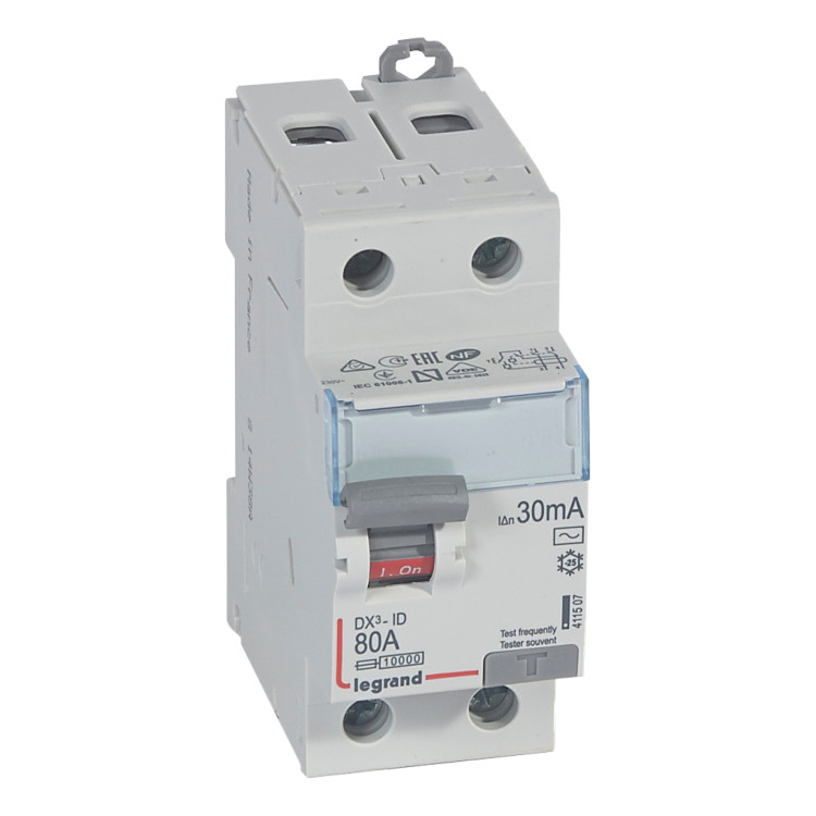 УЗО Legrand DX? 2P 80А 10 кА, 30 мА ( AC ), 411507