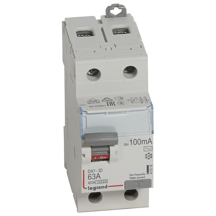 УЗО Legrand DX? 2P 63А, 100 мА ( AC ), 411516