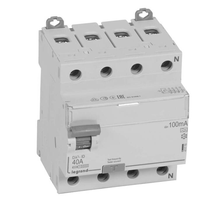 УЗО Legrand DX? 4P 40А 10 кА, 100 мА ( A ), 411770