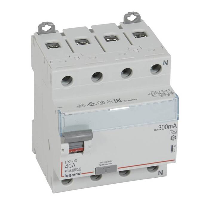 УЗО Legrand DX? 4P 40А 10 кА, 300 мА ( A ), 411780