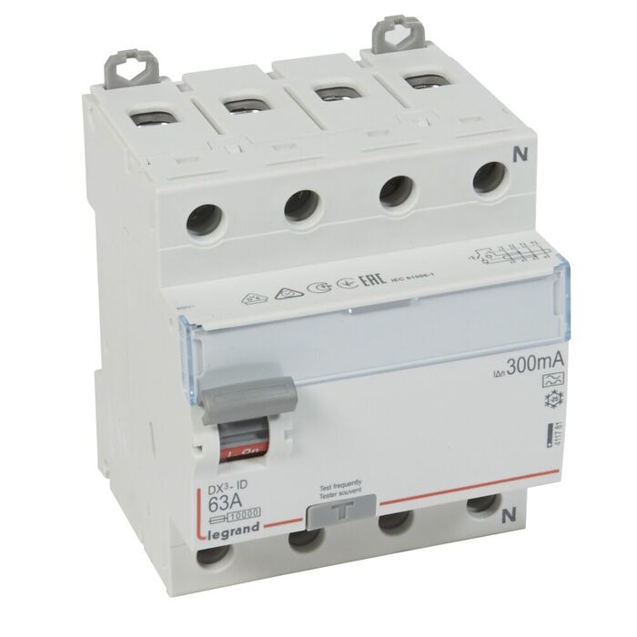 УЗО Legrand DX? 4P 63А 10 кА, 300 мА ( A ), 411781