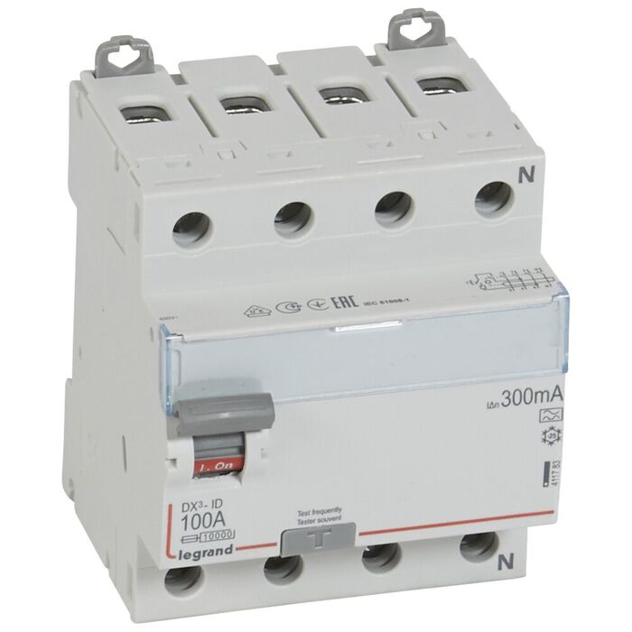 УЗО Legrand DX? 4P 100А 10 кА, 300 мА ( A ), 411783