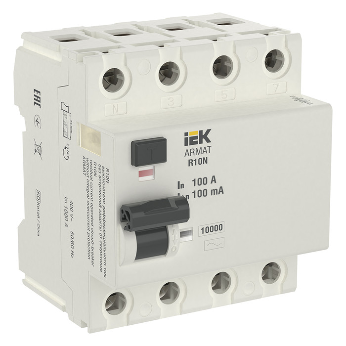УЗО IEK ARMAT 4P 100А, 100 мА ( AC ), AR-R10N-4-100C100