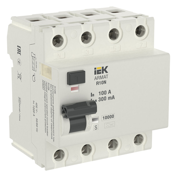 УЗО IEK ARMAT 4P 100А, 300 мА ( AC ), AR-R10N-4-100C300