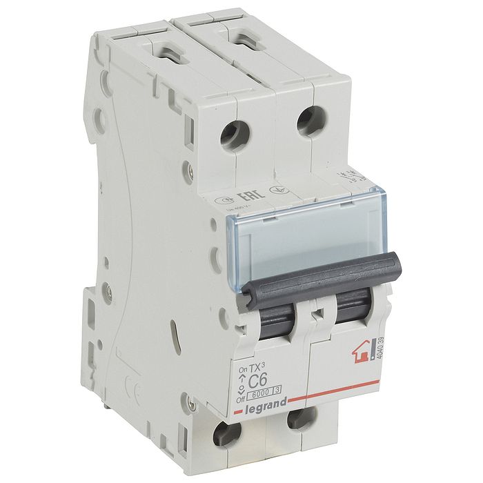 Автоматический выключатель Legrand TX? 2P 6А (C) 6кА, 404039