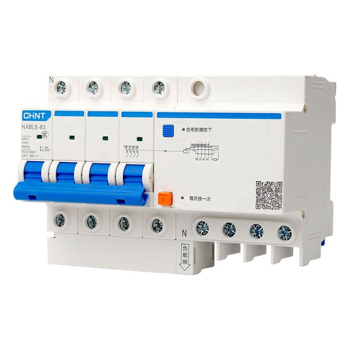 Дифавтомат Chint NXBLE-63 4P 40А (D) 6 кА, 100 мА ( AC ), 982746