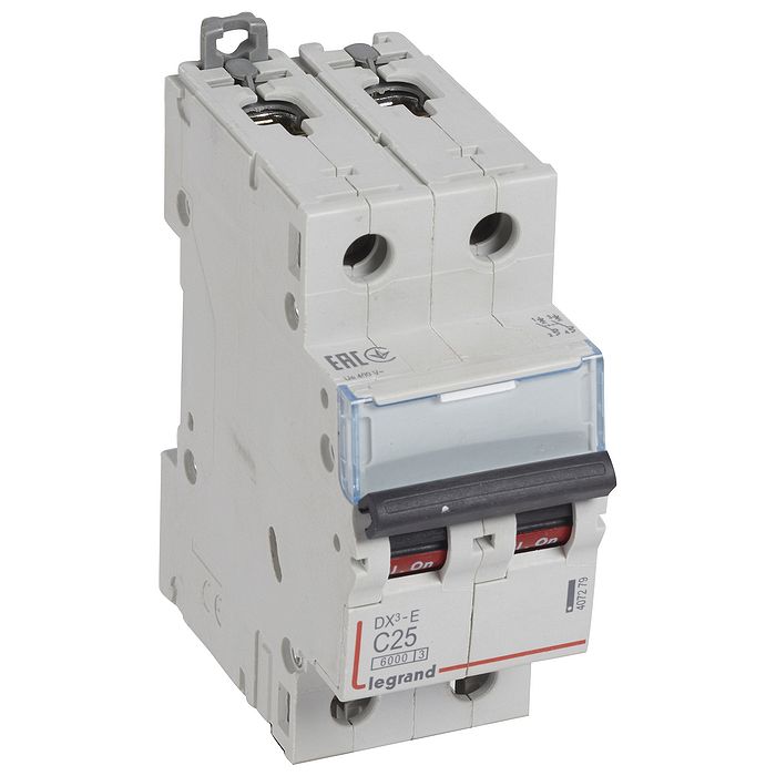 Автоматический выключатель Legrand DX?-E 2P 25А (C) 6кА, 407279