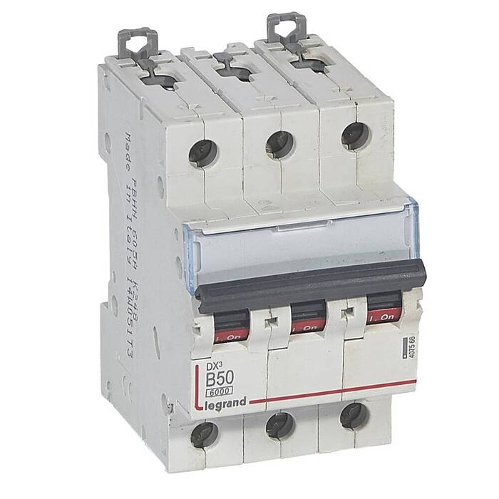 Автоматический выключатель Legrand DX? 3P 50А (B) 6кА, 407566