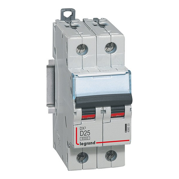 Автоматический выключатель Legrand DX? 2P 25А (D) 6кА, 408033