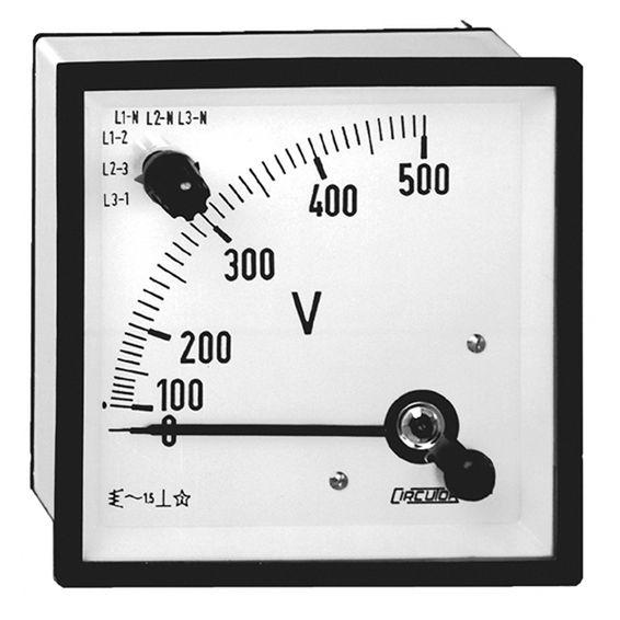 Вольтметр щитовой Circutor EC72 500В AC, аналоговый, кл.т. 1,5, M10728 Вольтметр щитовой Circutor EC72 500В AC, аналоговый, кл.т. 1,5, M10728