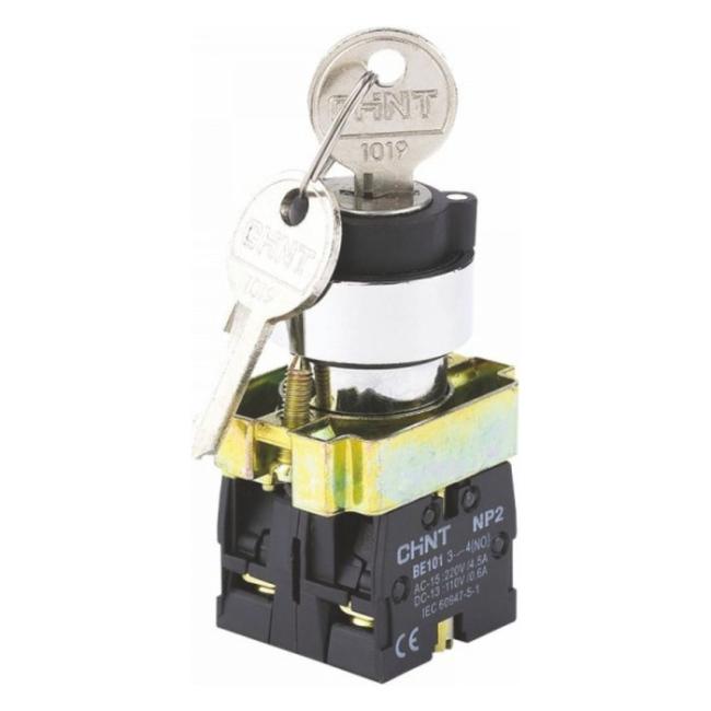 Переключатель NP2-BG25, 2 положения с фиксацией, 1НЗ +1НО IP40 (CHINT)