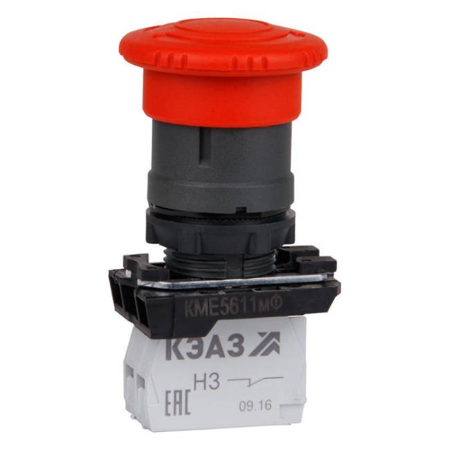Кнопка КМЕ5122мФ-красный-2но+2нз-гриб-IP40-КЭАЗ