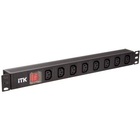 ITK PDU 7 розеток нем. ст, с LED выкл, 1U, без шнура, вх. С14 ITK PDU 7 розеток нем. ст, с LED выкл, 1U, без шнура, вх. С14