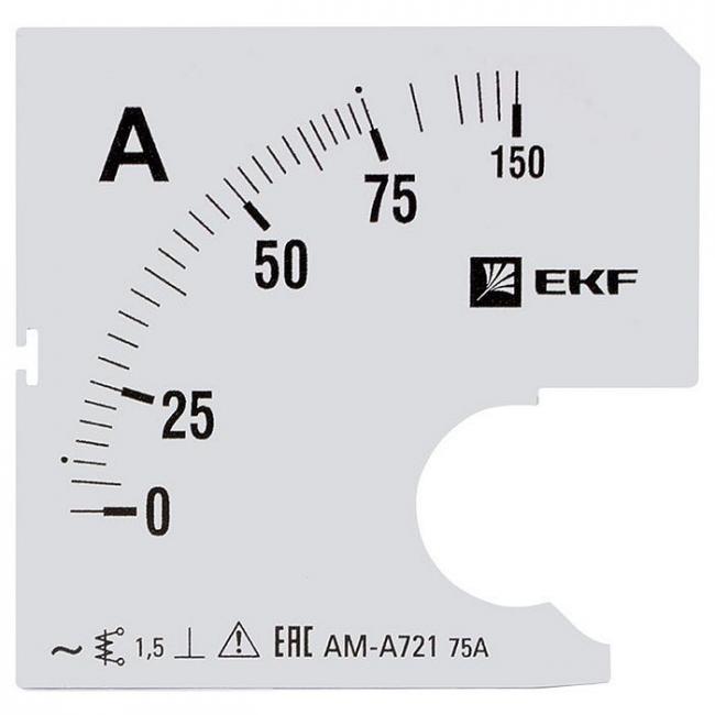 Шкала сменная для A721 75/5А-1,5 EKF PROxima Шкала сменная для A721 75/5А-1,5 EKF PROxima