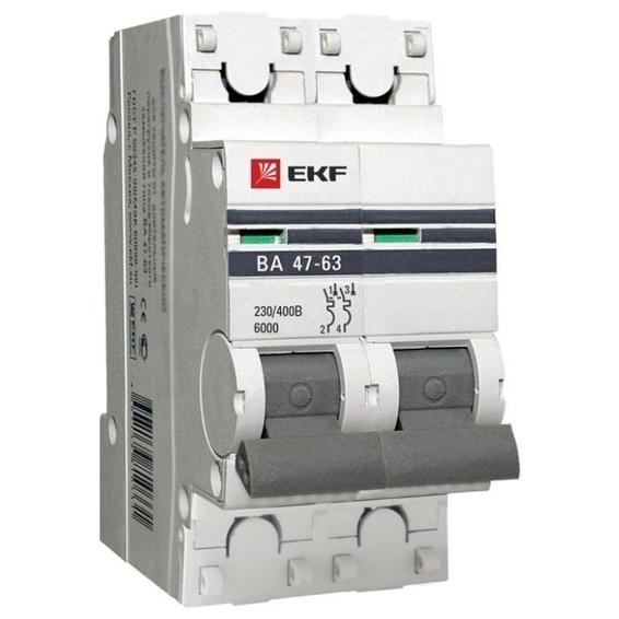 Автоматический выключатель EKF PROxima 2P 50А (D) 6кА, mcb4763-6-2-50D-pro Автоматический выключатель EKF PROxima 2P 50А (D) 6кА, mcb4763-6-2-50D-pro