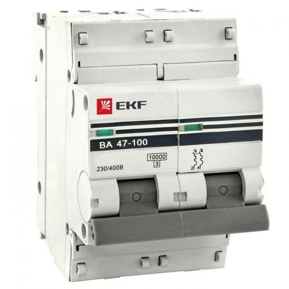 Автоматический выключатель EKF PROxima 2P 125А (C) 10кА, mcb47100-2-125C-pro Автоматический выключатель EKF PROxima 2P 125А (C) 10кА, mcb47100-2-125C-pro