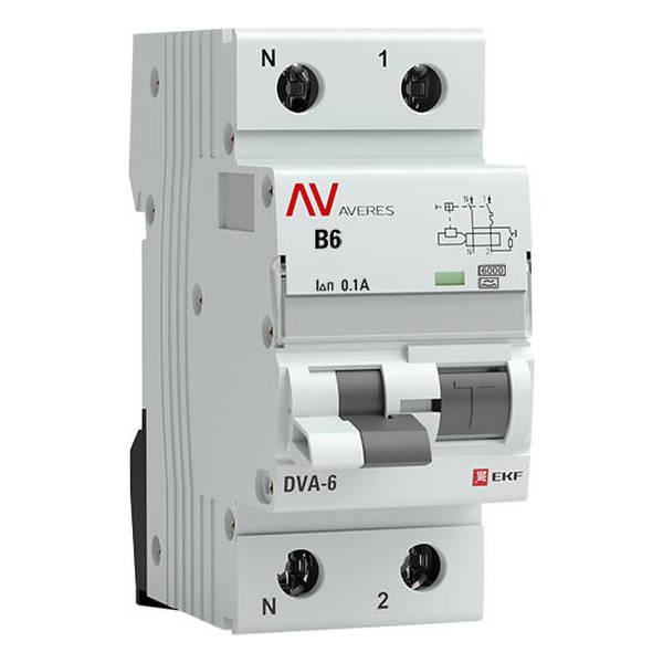 Дифавтомат EKF AVERES 1P+N 6А (B) 6 кА, 100 мА ( A ), rcbo6-1pn-6B-100-a-av Дифавтомат EKF AVERES 1P+N 6А (B) 6 кА, 100 мА ( A ), rcbo6-1pn-6B-100-a-av