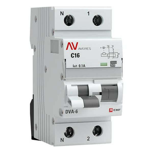 Дифавтомат EKF AVERES 1P+N 16А (C) 6 кА, 100 мА ( A ), rcbo6-1pn-16C-100-a-av Дифавтомат EKF AVERES 1P+N 16А (C) 6 кА, 100 мА ( A ), rcbo6-1pn-16C-100-a-av