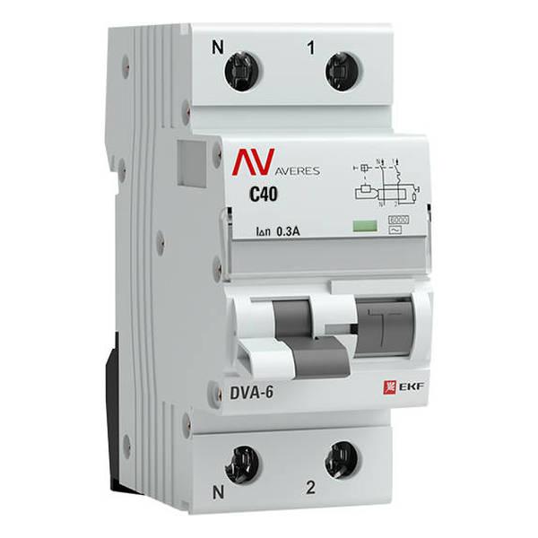 Дифавтомат EKF AVERES 1P+N 40А (C) 6 кА, 300 мА ( AC ), rcbo6-1pn-40C-300-ac-av Дифавтомат EKF AVERES 1P+N 40А (C) 6 кА, 300 мА ( AC ), rcbo6-1pn-40C-300-ac-av