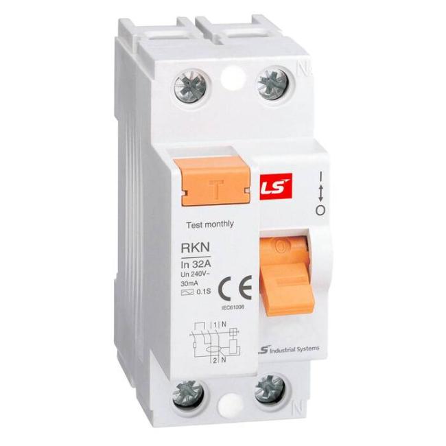 УЗО LS Electric RKN 2P 25А 6 кА, 30 мА, 062202998B УЗО LS Electric RKN 2P 25А 6 кА, 30 мА, 062202998B
