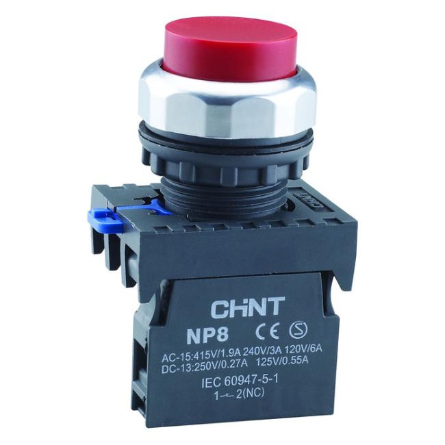 Кнопка выступающая NP8-11GN/3 без подсветки, зелёная 1НО+1НЗ IP65 (R)(CHINT) Кнопка выступающая NP8-11GN/3 без подсветки, зелёная 1НО+1НЗ IP65 (R)(CHINT)
