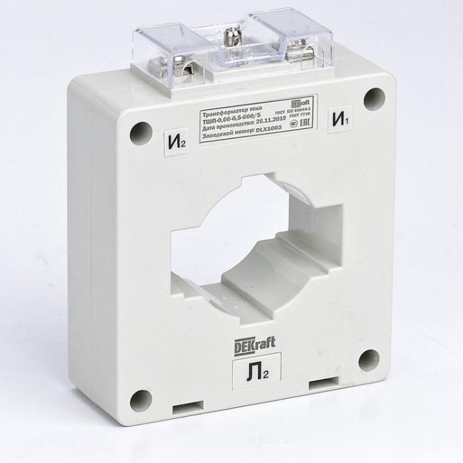Трансформатор тока DEKraft 600/5А 10ВА, кл.т. 0,5S, 50112DEK Трансформатор тока DEKraft 600/5А 10ВА, кл.т. 0,5S, 50112DEK